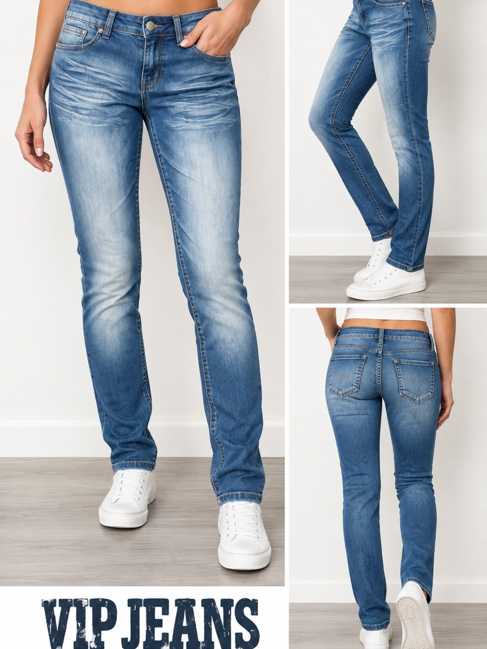 VIP Jeans Women’s W30 Stretch Skinny Straight Leg Blue Faded Y2K Denim Jeans